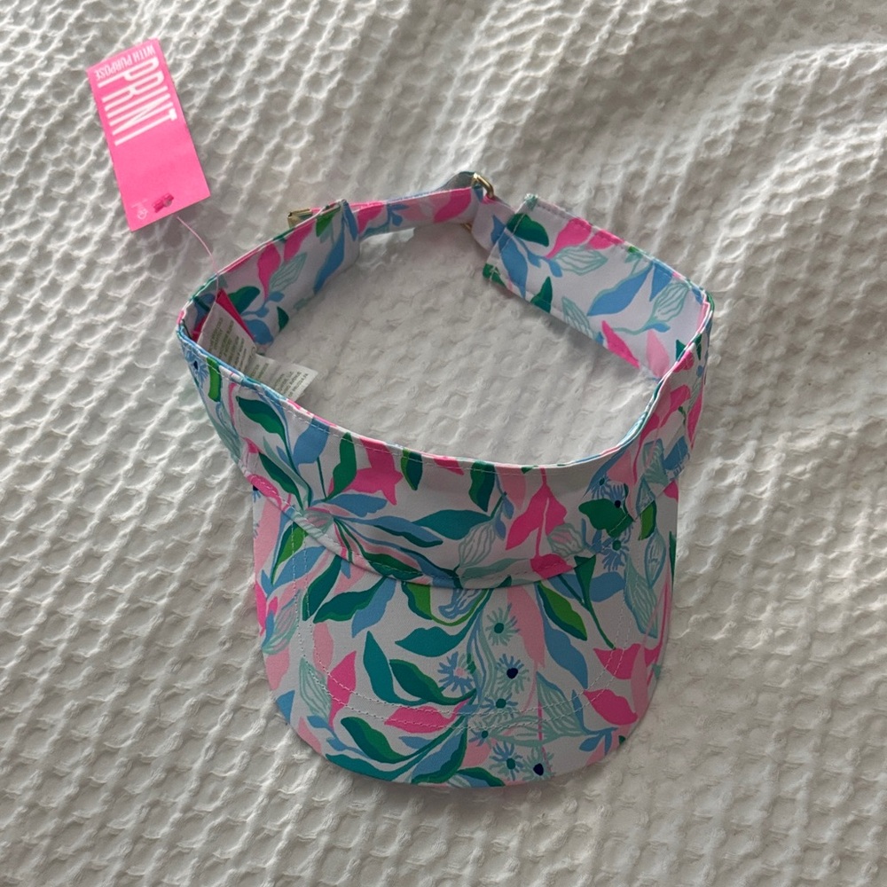 Lilly Pulitzer Floral Leaf Visor in Pink and Green